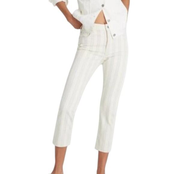Anthropologie High-Rise Slim Boyfriend Jeans White Size 32 - Picture 1 of 7